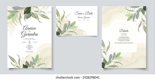  Elegant Wedding Invitation Card Leaves