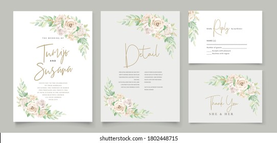 elegant wedding invitation card set