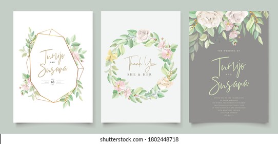 elegant wedding invitation card set