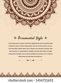 elegant wedding invitation card template with mandala 