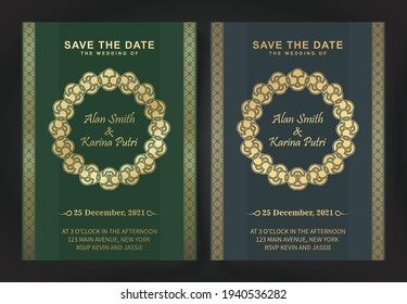 Elegant wedding invitation card template design