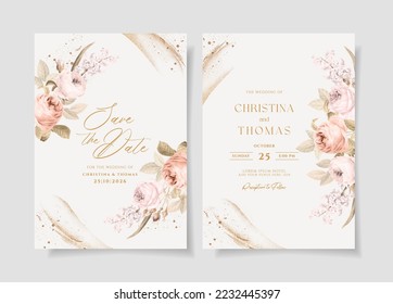 elegant wedding invitation card template set