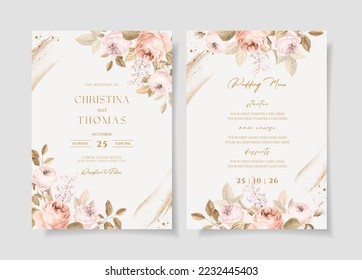 elegant wedding invitation card template set