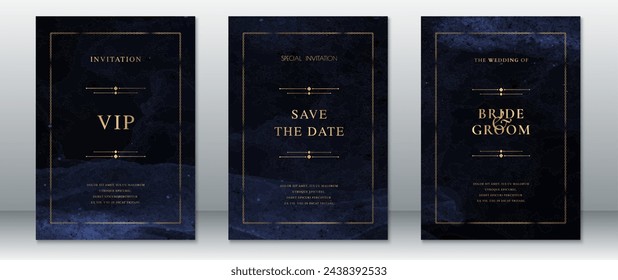 Elegant wedding invitation card template design dark background 