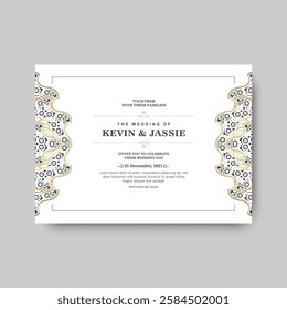 Elegant wedding invitation card template design