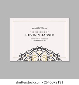 Elegant wedding invitation card template design