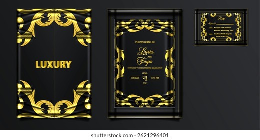 elegant wedding invitation cards set
