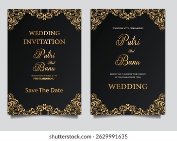 elegant wedding invitation cards set