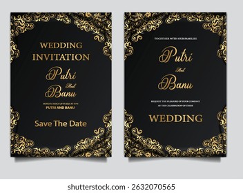 elegant wedding invitation cards set