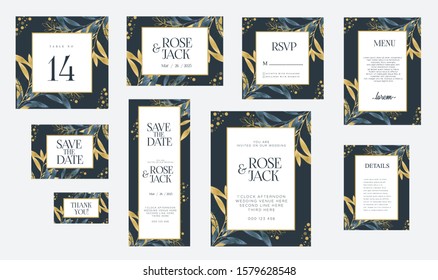 elegant wedding invitation cards template 