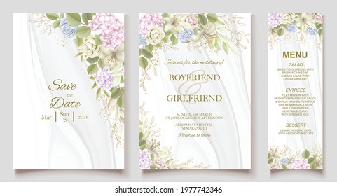 Elegant wedding invitation floral design