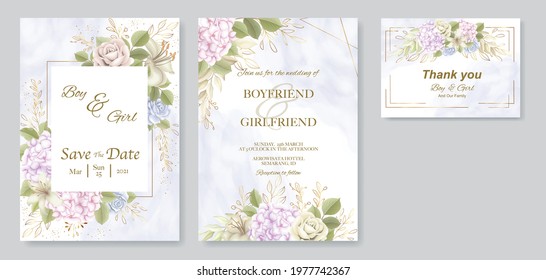 Elegant wedding invitation floral design