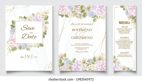 Elegant wedding invitation floral design