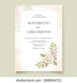 Elegant wedding invitation floral design