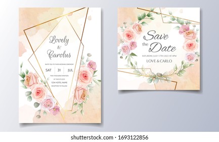 Elegant wedding invitation with floral frame