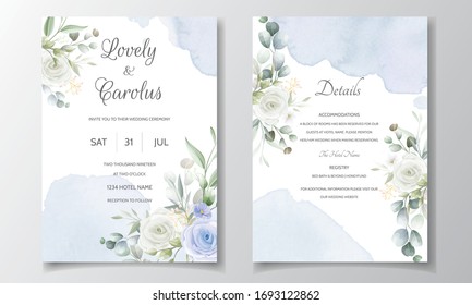 Elegant wedding invitation with floral frame