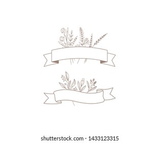 Elegant Wedding Invitation Floral Logo Element