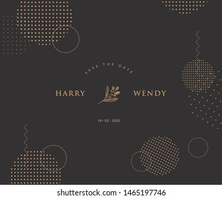 Elegant Wedding Invitation Halftone Circle Element