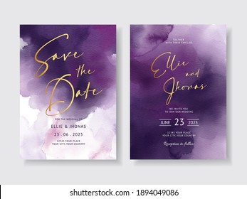 Elegant wedding invitation with hand painted watercolor