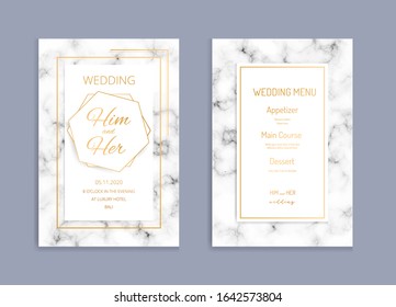 Elegant Wedding Invitation Marble Textured Background Stock Vector ...