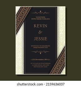 Elegant wedding invitation with pattern motif