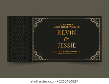Elegante invitación de boda con motivo de patrón