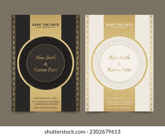 Elegant wedding invitation with pattern motif