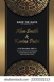 Elegant wedding invitation with pattern motif