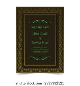 Elegant wedding invitation with pattern motif