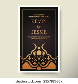 Elegant wedding invitation with pattern motif	