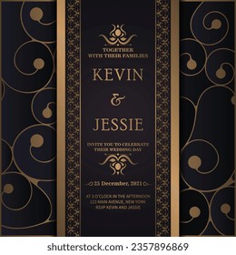 Elegant wedding invitation with pattern motif	