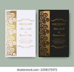 Elegant wedding invitation with pattern motif
