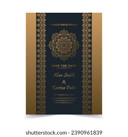 Elegant wedding invitation with pattern motif