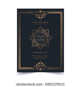 Elegant wedding invitation with pattern motif