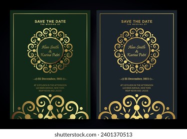 Elegant wedding invitation with pattern motif