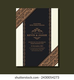 Elegant wedding invitation with pattern motif