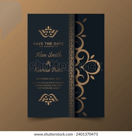 Elegant wedding invitation with pattern motif