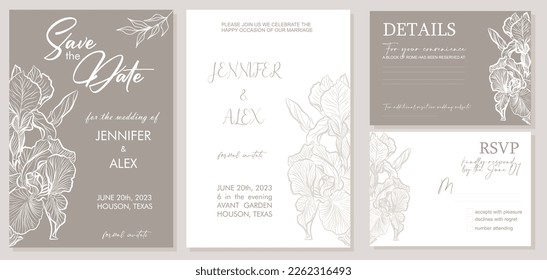 Elegant Wedding Invitation, Save the Date template