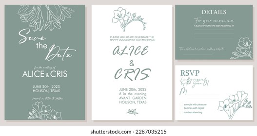 Elegant Wedding Invitation Save the Date template.