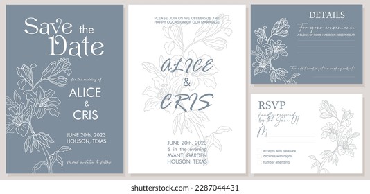 Elegant Wedding Invitation Save the Date template.