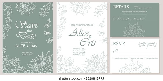 Elegant Wedding Invitation, Save the Date template
