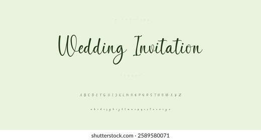 Elegant Wedding Invitation Script Font Alphabet Typeface