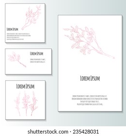 Elegant wedding invitation set with watercolor branches