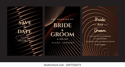 Elegant Wedding Invitation Suite Save the Date, Bride Groom