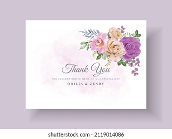 elegant wedding invitation template with beautiful floral design