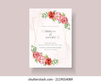 elegant wedding invitation template with beautiful floral design
