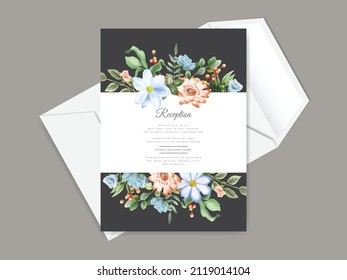 elegant wedding invitation template with beautiful floral design