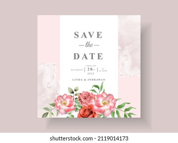 elegant wedding invitation template with beautiful floral design