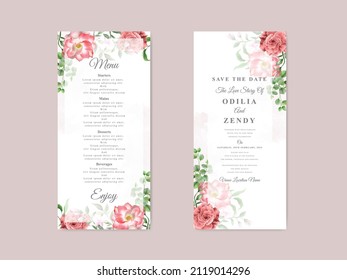 elegant wedding invitation template with beautiful floral design