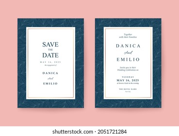 Elegant wedding invitation template with patterns